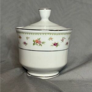 Discontinued Abingdon Pink Floral Sugar Bowl with Lid